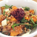 Squash and Arugula Salad with Wheatberries and Harissa